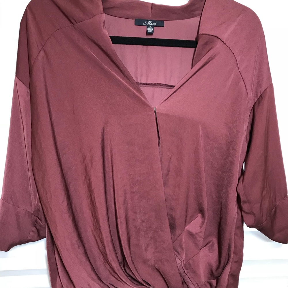 Mavi red asymmetrical blouse